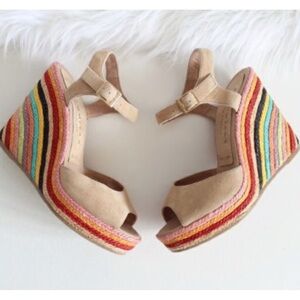 Palomitas by Paloma Barceló Espadrille Wedges Size 41 US 10 Rainbow Stripe |